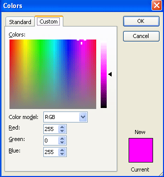 Excel custom color