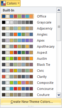 Excel 2010 Custom Colors