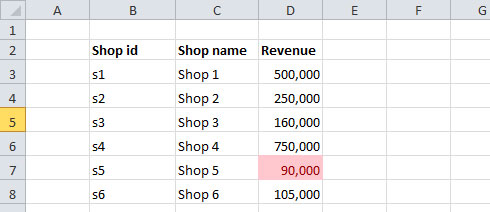 Excel conditional formatting