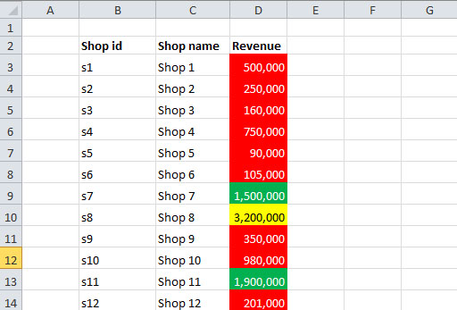 Excel conditional formatting